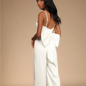 Lulu's White Bow-Back Jumpsuit